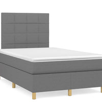 Boxspringbett mit Matratze Dunkelgrau 120x190 cm Stoff