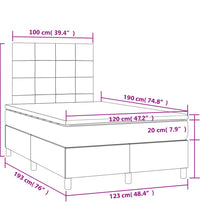 Boxspringbett mit Matratze Blau 120x190 cm Stoff