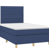 Boxspringbett mit Matratze Blau 120x190 cm Stoff