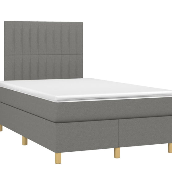 Boxspringbett mit Matratze Dunkelgrau 120x190 cm Stoff