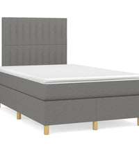 Boxspringbett mit Matratze Dunkelgrau 120x190 cm Stoff