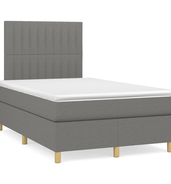 Boxspringbett mit Matratze Dunkelgrau 120x190 cm Stoff