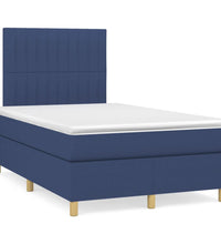 Boxspringbett mit Matratze Blau 120x190 cm Stoff
