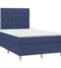 Boxspringbett mit Matratze Blau 120x190 cm Stoff