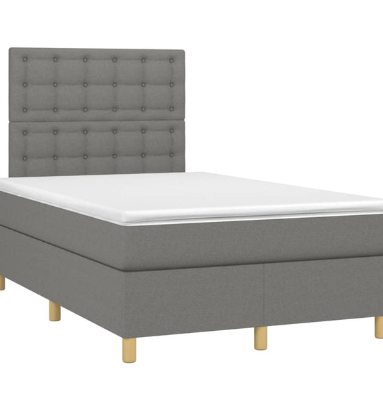 Boxspringbett mit Matratze Dunkelgrau 120x190 cm Stoff