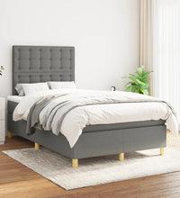 Boxspringbett mit Matratze Dunkelgrau 120x190 cm Stoff