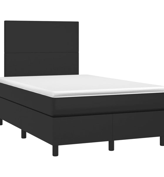 Boxspringbett mit Matratze Schwarz 120x190 cm Kunstleder