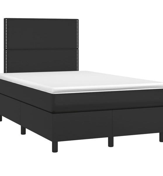 Boxspringbett mit Matratze Schwarz 120x190 cm Kunstleder