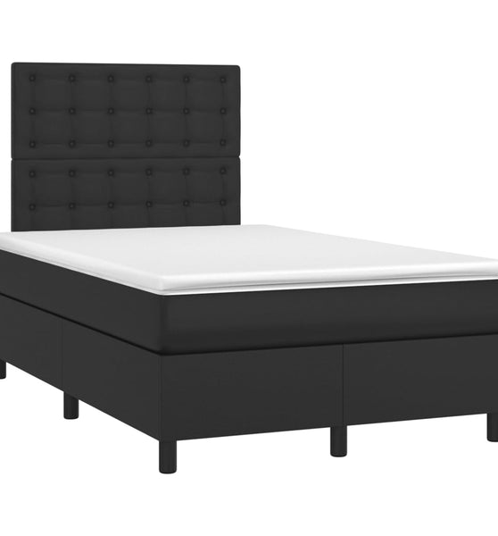 Boxspringbett mit Matratze Schwarz 120x190 cm Kunstleder
