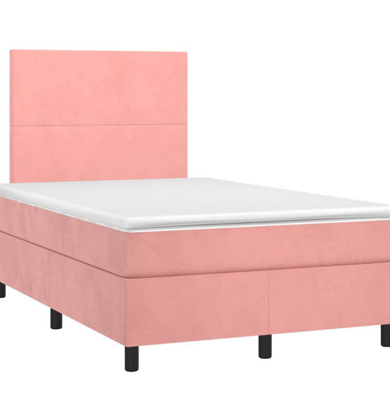 Boxspringbett mit Matratze Rosa 120x190 cm Samt