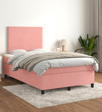 Boxspringbett mit Matratze Rosa 120x190 cm Samt