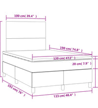 Boxspringbett mit Matratze Rosa 120x190 cm Samt