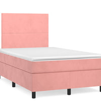 Boxspringbett mit Matratze Rosa 120x190 cm Samt