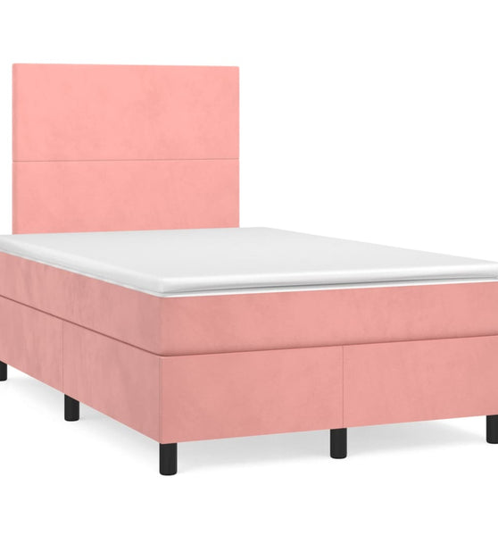 Boxspringbett mit Matratze Rosa 120x190 cm Samt