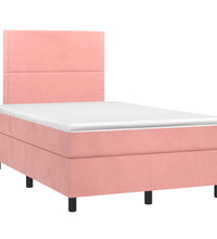 Boxspringbett mit Matratze Rosa 120x190 cm Samt