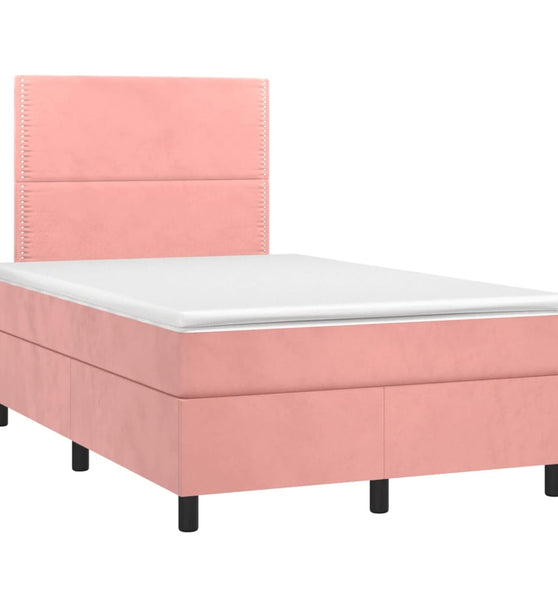Boxspringbett mit Matratze Rosa 120x190 cm Samt
