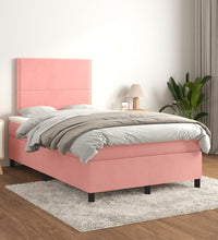 Boxspringbett mit Matratze Rosa 120x190 cm Samt
