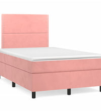 Boxspringbett mit Matratze Rosa 120x190 cm Samt