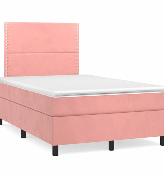 Boxspringbett mit Matratze Rosa 120x190 cm Samt