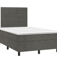 Boxspringbett mit Matratze Dunkelgrau 120x190 cm Samt