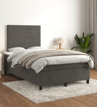 Boxspringbett mit Matratze Dunkelgrau 120x190 cm Samt