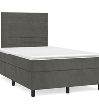 Boxspringbett mit Matratze Dunkelgrau 120x190 cm Samt