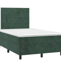 Boxspringbett mit Matratze Dunkelgrün 120x190 cm Samt