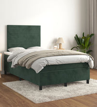 Boxspringbett mit Matratze Dunkelgrün 120x190 cm Samt