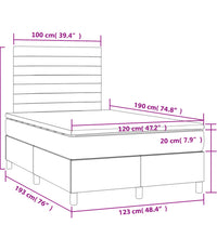 Boxspringbett mit Matratze Dunkelgrün 120x190 cm Samt
