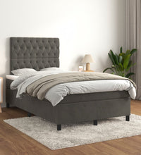 Boxspringbett mit Matratze Dunkelgrau 120x190 cm Samt