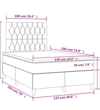 Boxspringbett mit Matratze Dunkelgrau 120x190 cm Samt