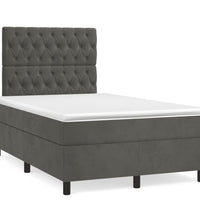 Boxspringbett mit Matratze Dunkelgrau 120x190 cm Samt