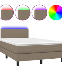Boxspringbett mit Matratze & LED Taupe 120x190 cm Stoff