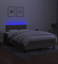 Boxspringbett mit Matratze & LED Taupe 120x190 cm Stoff