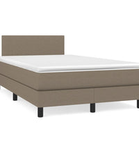 Boxspringbett mit Matratze & LED Taupe 120x190 cm Stoff