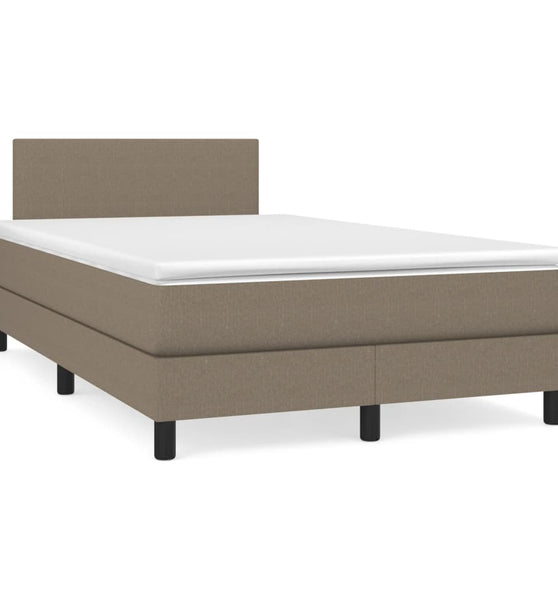 Boxspringbett mit Matratze & LED Taupe 120x190 cm Stoff