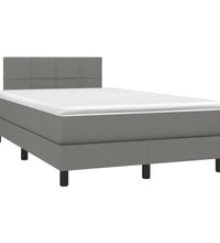 Boxspringbett mit Matratze & LED Dunkelgrau 120x190 cm Stoff