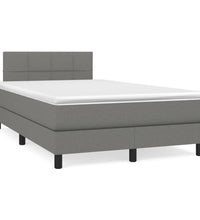 Boxspringbett mit Matratze & LED Dunkelgrau 120x190 cm Stoff