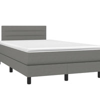 Boxspringbett mit Matratze & LED Dunkelgrau 120x190 cm Stoff