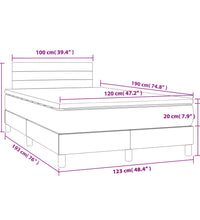 Boxspringbett mit Matratze & LED Dunkelgrau 120x190 cm Stoff