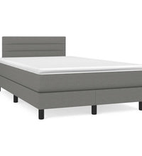 Boxspringbett mit Matratze & LED Dunkelgrau 120x190 cm Stoff