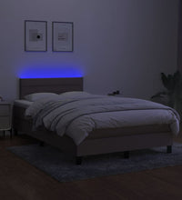Boxspringbett mit Matratze & LED Taupe 120x190 cm Stoff