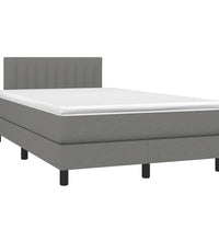 Boxspringbett mit Matratze & LED Dunkelgrau 120x190 cm Stoff
