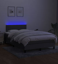 Boxspringbett mit Matratze & LED Dunkelgrau 120x190 cm Stoff