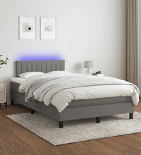 Boxspringbett mit Matratze & LED Dunkelgrau 120x190 cm Stoff
