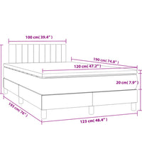 Boxspringbett mit Matratze & LED Dunkelgrau 120x190 cm Stoff
