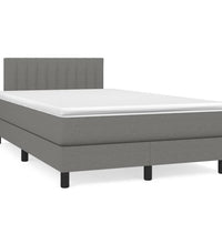 Boxspringbett mit Matratze & LED Dunkelgrau 120x190 cm Stoff