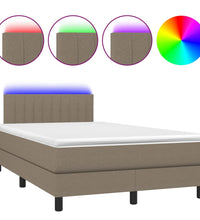 Boxspringbett mit Matratze & LED Taupe 120x190 cm Stoff