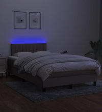 Boxspringbett mit Matratze & LED Taupe 120x190 cm Stoff