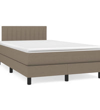 Boxspringbett mit Matratze & LED Taupe 120x190 cm Stoff